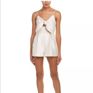 NWOT Keepsake Womens  Tie-Front Romper, M, Beige
